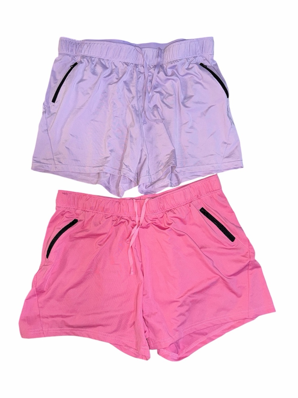 Liberty Pro Women’s Athletic Shorts Bundle Lavender & Pink Zip Pockets Size L